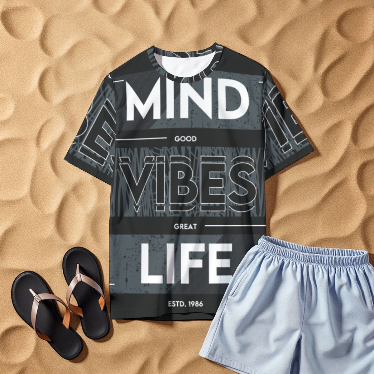 All-Over Print Men's O-Neck T-Shirt | 190GSM Cotton