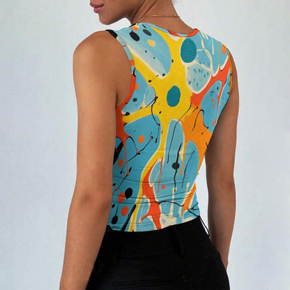 All-Over Print Women’s Sleeveless Square Neck Tank Top