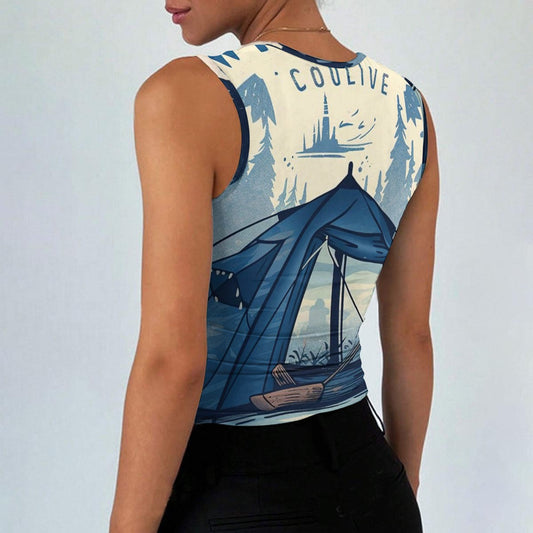 All-Over Print Women’s Sleeveless Square Neck Tank Top