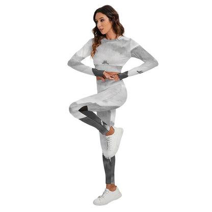 All-Over Print Women's Sport Set With Backless Top And Leggings