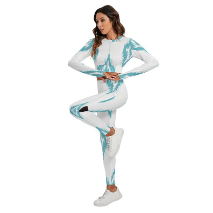 All-Over Print Women's Sport Set With Backless Top And Leggings