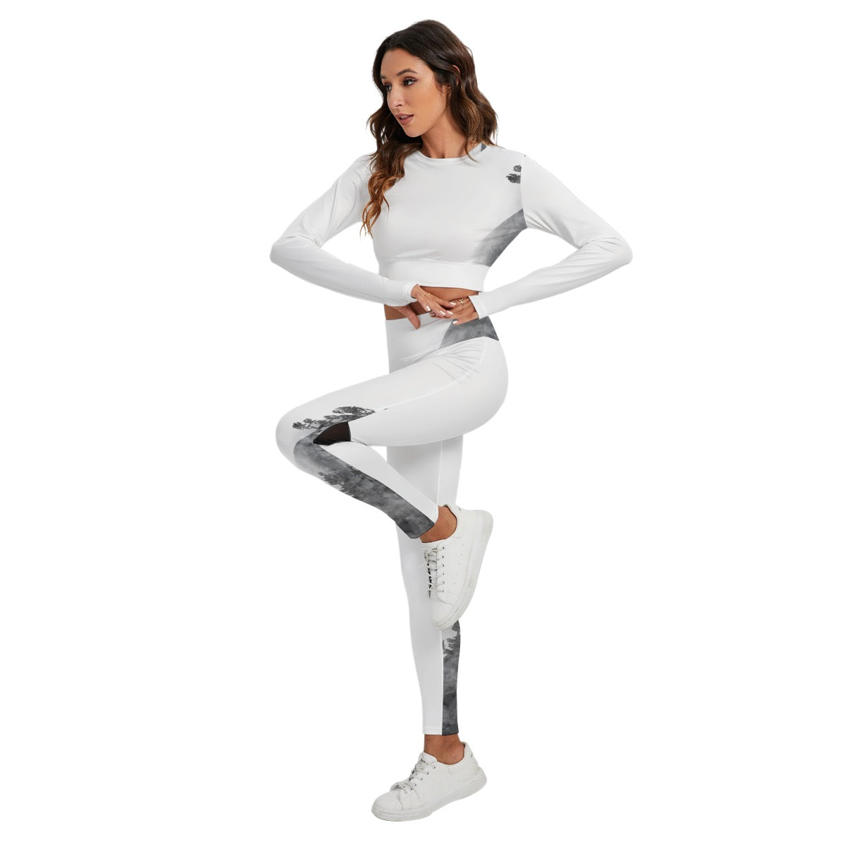 All-Over Print Women's Sport Set With Backless Top And Leggings