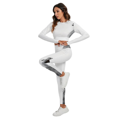 All-Over Print Women's Sport Set With Backless Top And Leggings