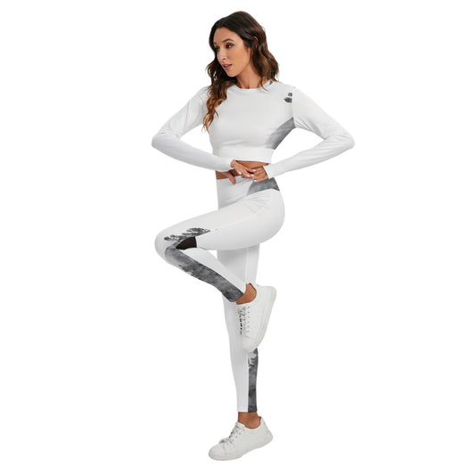 All-Over Print Women's Sport Set With Backless Top And Leggings