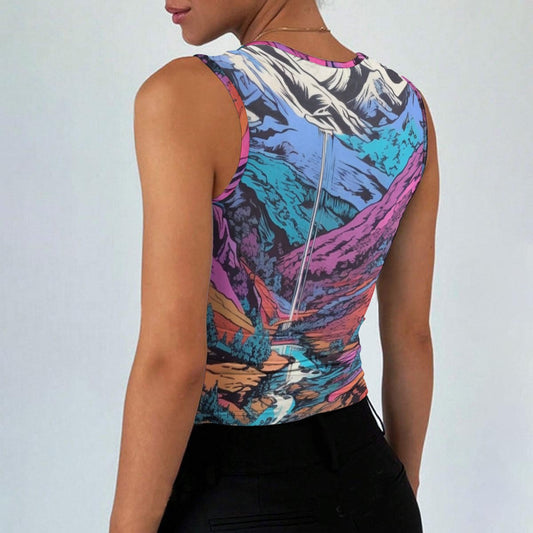 All-Over Print Women’s Sleeveless Square Neck Tank Top