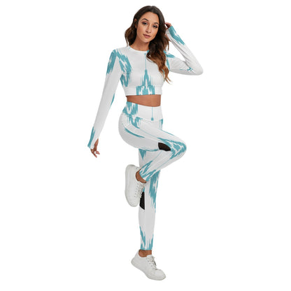 All-Over Print Women's Sport Set With Backless Top And Leggings