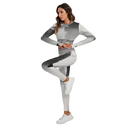 All-Over Print Women's Sport Set With Backless Top And Leggings